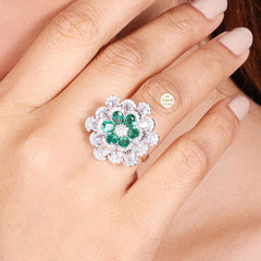 Sparkling Sapphire Bloom Ring