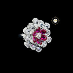 Sparkling Sapphire Bloom Ring