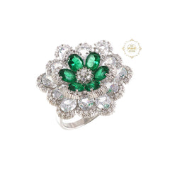 Sparkling Sapphire Bloom Ring