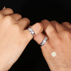 Sparkling Silver Couple Rings