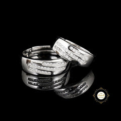 Sparkling Silver Couple Rings