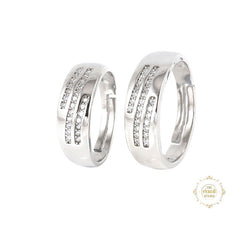 Sparkling Silver Couple Rings