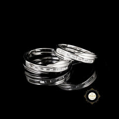 Sparkling Silver Couple Rings