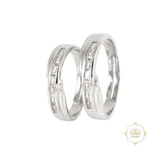 Sparkling Silver Couple Rings