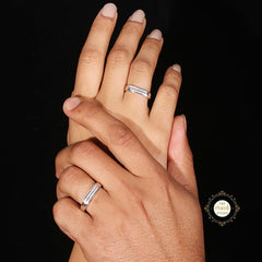 Sparkling Silver Couple Rings