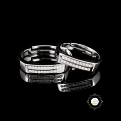 Sparkling Silver Couple Rings