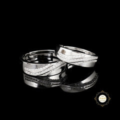 Sparkling Silver Couple Rings