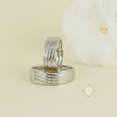 Sparkling Silver Couple Rings