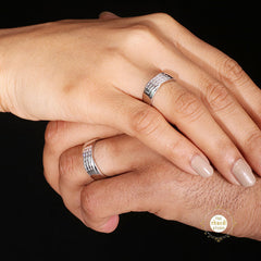 Sparkling Silver Couple Rings