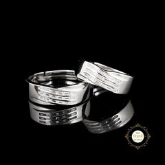 Sparkling Silver Couple Rings