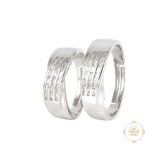 Sparkling Silver Couple Rings
