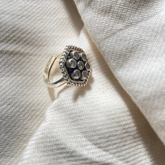 Sterling Silver Seven Star Spark Ring