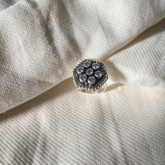 Sterling Silver Seven Star Spark Ring