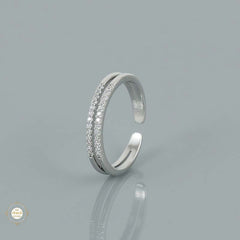 Sterling Silver Sparkling layer up stack Ring