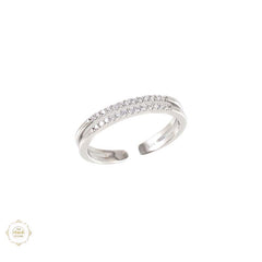 Sterling Silver Sparkling layer up stack Ring