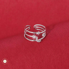 Sterling Silver Sparkling Bloom Ring