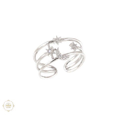 Sterling Silver Sparkling Bloom Ring