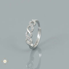 Sterling Silver Sparkling Twist of Eternity Ring