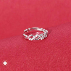 Sterling Silver Sparkling Twist of Eternity Ring