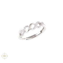 Sterling Silver Sparkling Twist of Eternity Ring