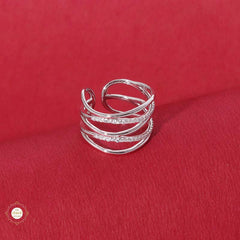 Sterling Silver Sparkling Layer Up Stack Ring