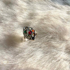 Sterling Silver Navratan Ring