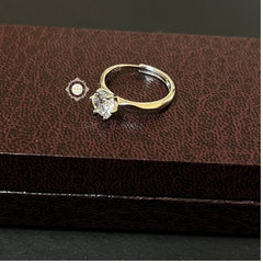 Sparkling Silver Solitaire Ring