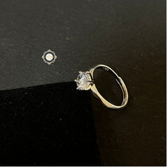 Sparkling Silver Solitaire Ring