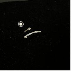 Sparkling Silver Crystal Arrow Ring