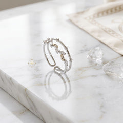 Sparkling Silver Blossom Ring