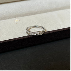 Sparkling Silver Criss Cross Ring