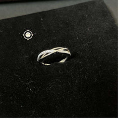 Sparkling Silver Criss Cross Ring