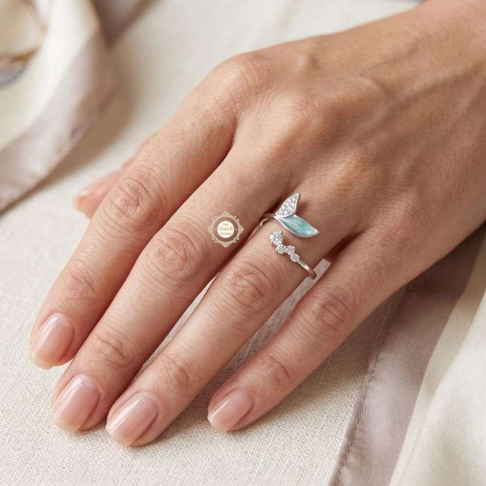 Sparkling Silver Leaf Ring