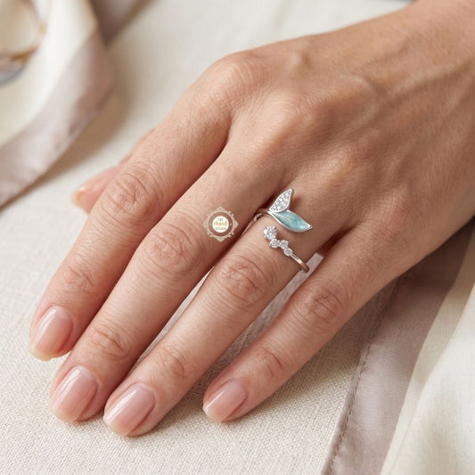 Sparkling Silver Leaf Ring