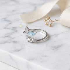 Sparkling Silver Leaf Ring