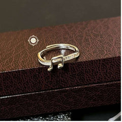 Silver Music Lover Sparkling Ring