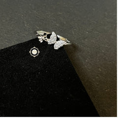 Sparkling Silver Butterfully Ring
