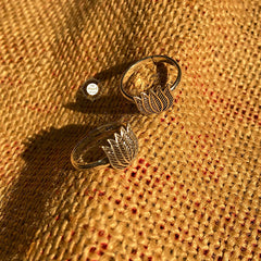 Oxidised Silver Love Lotus Toe Ring