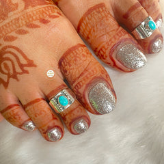 Pure Silver Stone Toe Ring