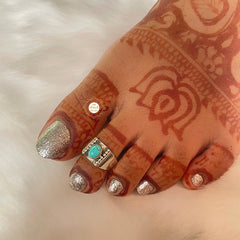 Pure Silver Stone Toe Ring