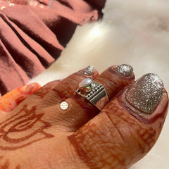 Pure Silver Stone Toe Ring