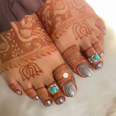 Pure Silver Stone Toe Ring