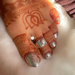 Pure Silver Stone Toe Ring