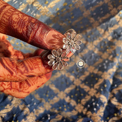 Pure 925 Sterling Silver Flower Toe Ring