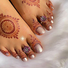 Pure 925 Sterling Silver Flower Toe Ring