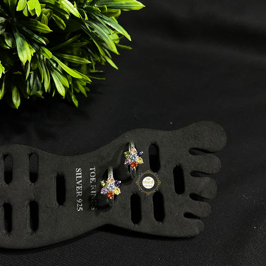 Swarovski Multi-Color Flower Toe Ring