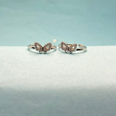 Sparkling Silver Wings of Shine Toe Ring