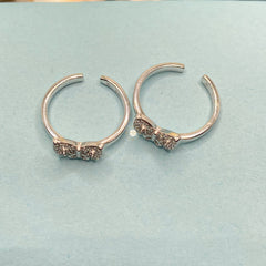 Sparkling Silver Wings of Shine Toe Ring