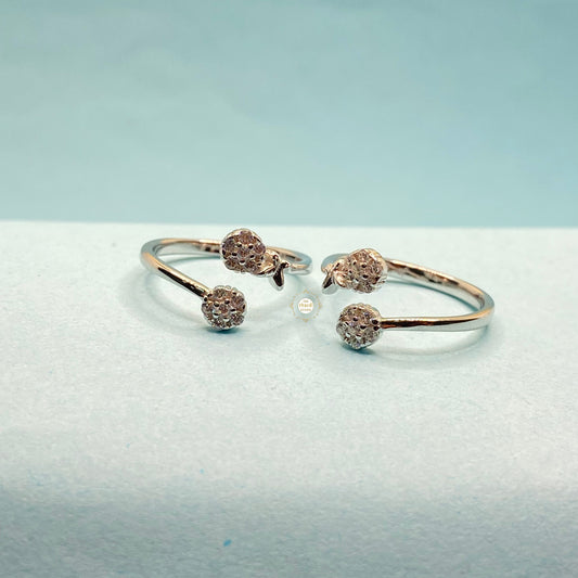 Sparkling Silver Butterfly Toe Ring