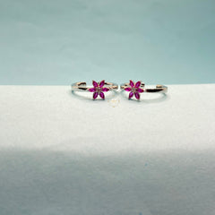 Sparkling Silver Flower Toe Ring